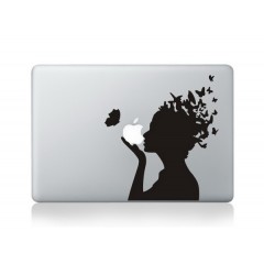 Vlinder haar Macbook Sticker